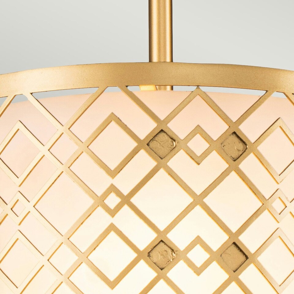 image 1 of Ziggy Cylindrical Pendant Ceiling Light, Lacquered Gold