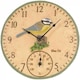 image 1 of Marco Paul 30cm Blue Bird Design Garden Clock and Thermometer Blue