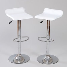 White Fusion Adjustable White Bar Stool Low White