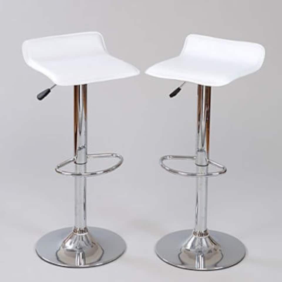 White Fusion Adjustable White Bar Stool Low White