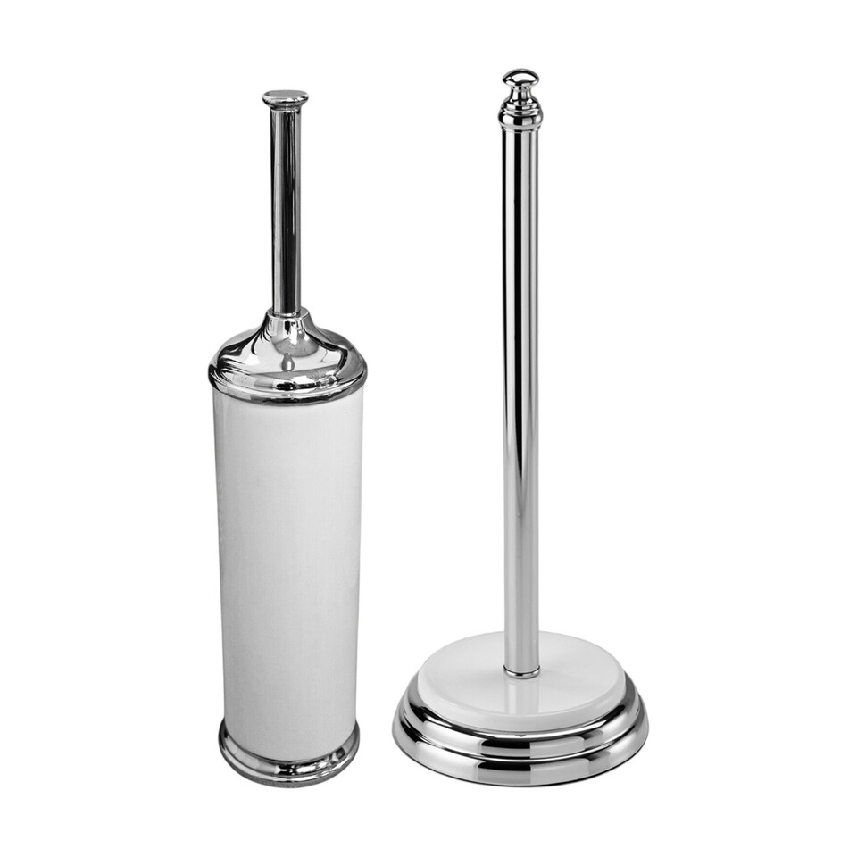 image 1 of Showerdrape Opera 2 Piece Bathroom Accessory Set Spare Roll Holder & Toilet Brush