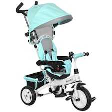 HOMCOM 6 in 1 Kids Trike, Stroller with Parent Handle, Green