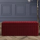 image 1 of 137cm Wide Lux Ottoman Storage Box, Red Velvet Upholstered Full Striped Storage Ottoman Box