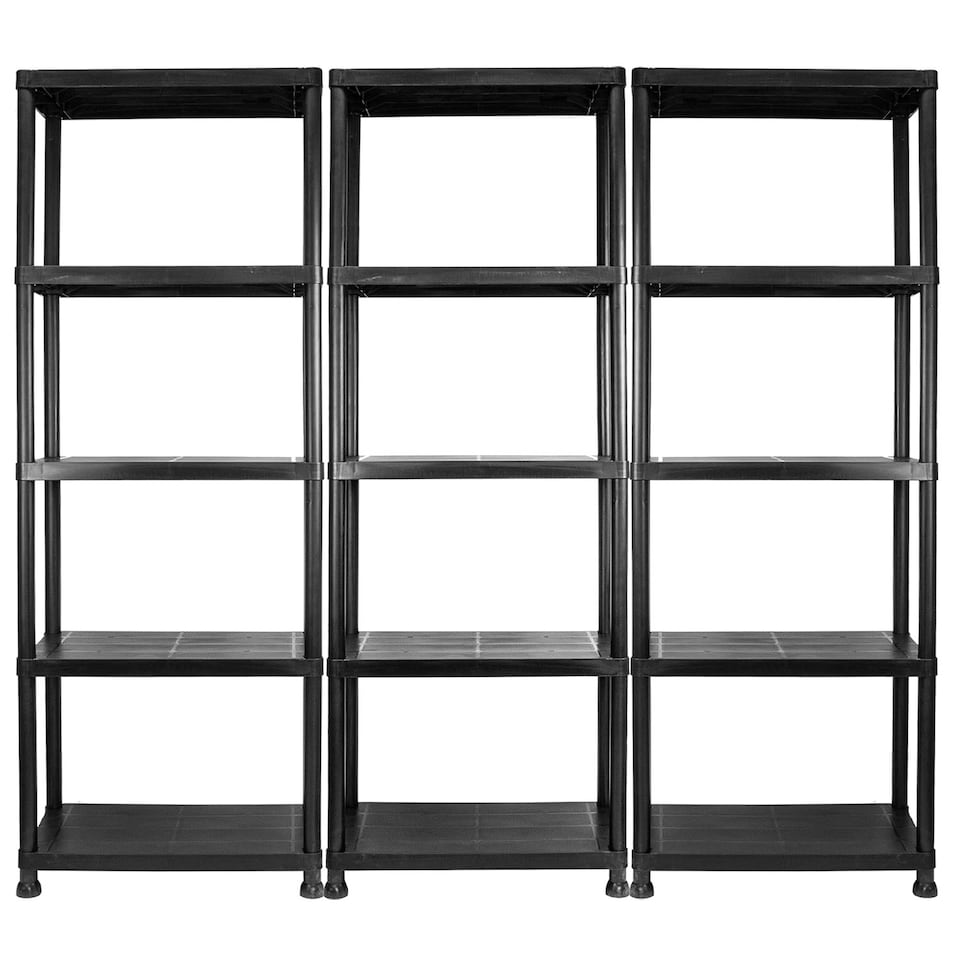 image 1 of TekBox Set of 3x 5 Tier Garage Storage Shelves