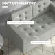 image 4 of HOMCOM Compact Loveseat Sofa 2 Seater Sofa with Wood Legs, Light Grey