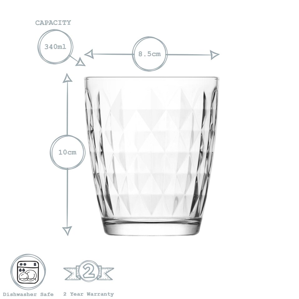 image 1 of LAV Artemis Water Glasses - 340ml - Clear - Pack of 6 | Clear | Clear