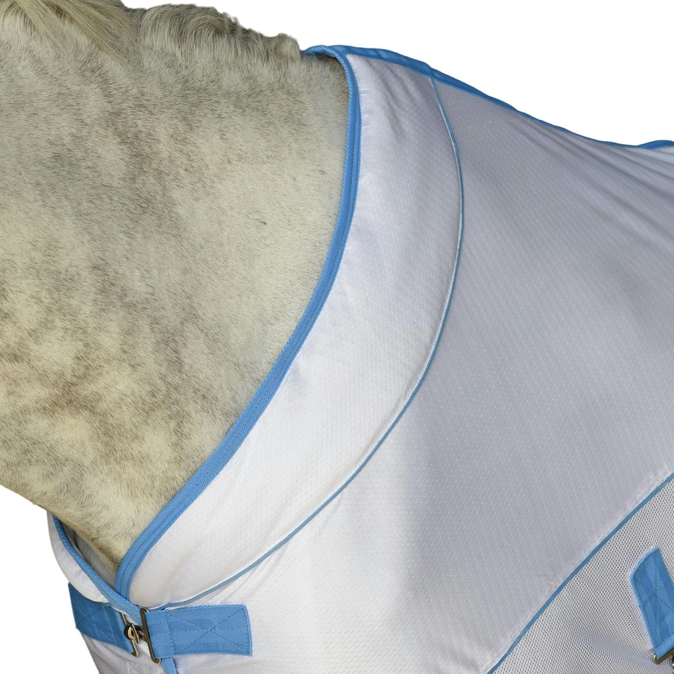 image 1 of Weatherbeeta Air-Tec Standard-Neck Horse Cooler Rug - White/Blue - 6´ 6"