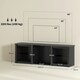 image 3 of HOMCOM 160cm TV Unit w/ LED Lights for 65" TV Modern TV Stand Cabinet Black