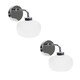 image 4 of ValueLights Amaia Pair of Polished Chrome IP44 Single Frosted Ribbed Glass Wall Lights