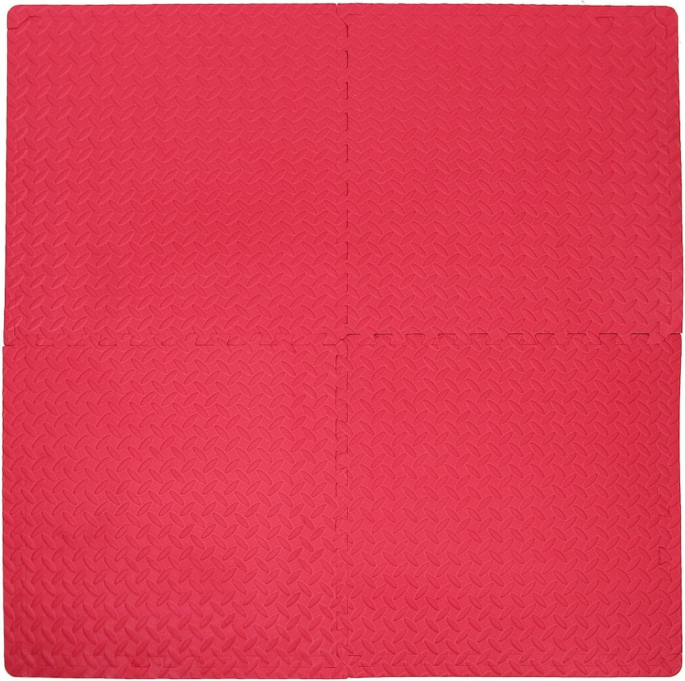 image 1 of Interlocking Gym Yoga Mats Anti-Fatigue EVA Soft Foam Exercise Play Floor Tiles (Red)