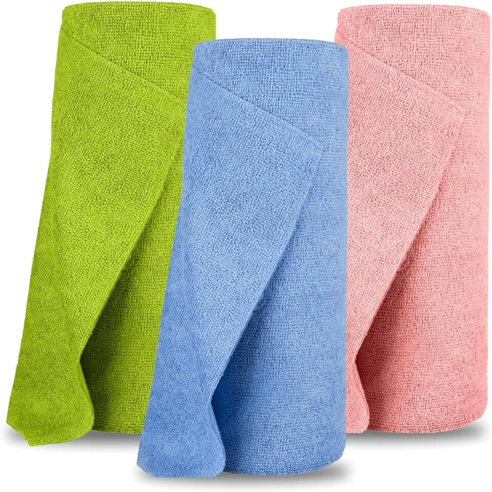 Straame Microfiber Towel Roll – Super Absorbent, Streak-Free, Reusable Wipe for Cleaning & Drying Blue
