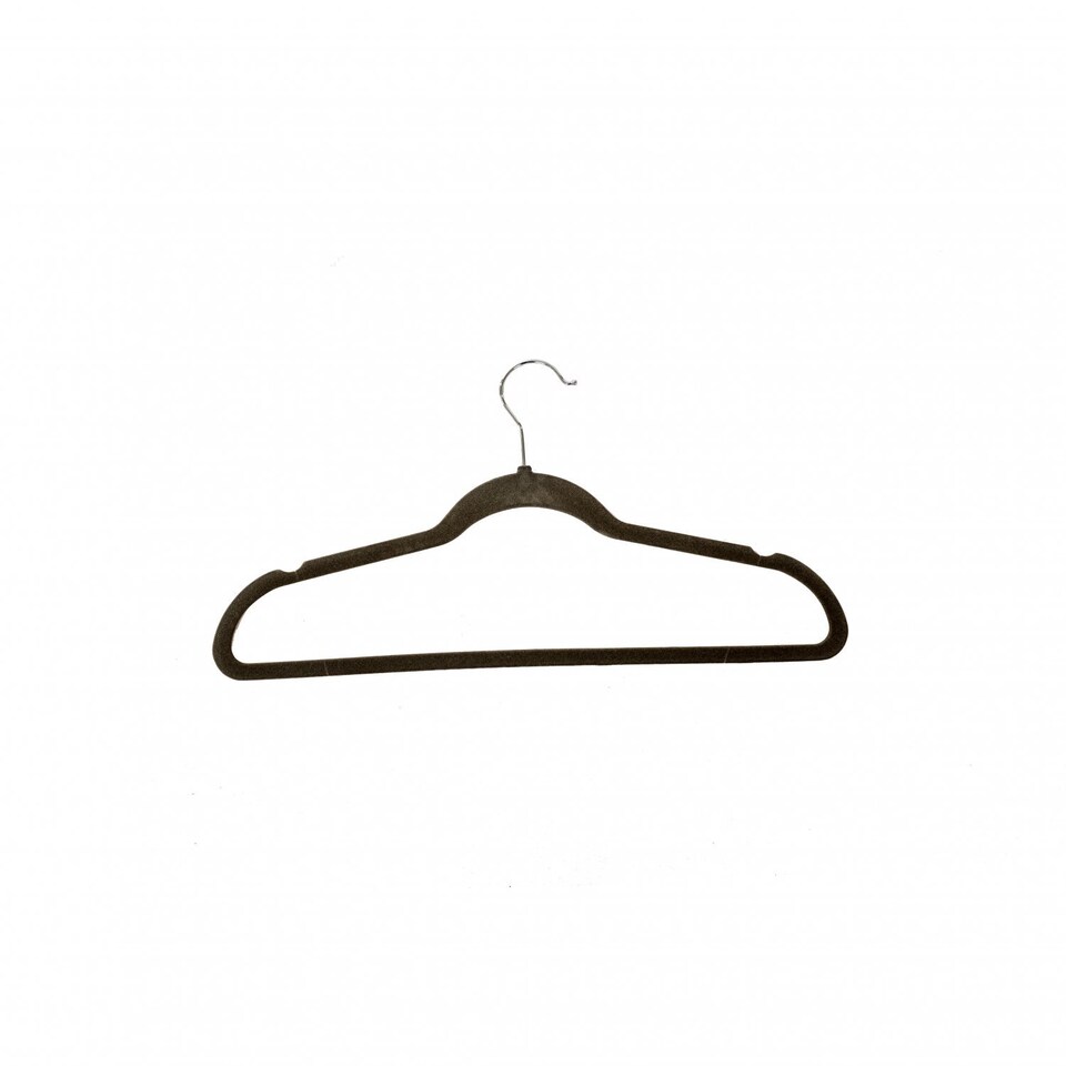 image 1 of Pack of 20 Grey Non-Slip Space Saving Velvet Clothes Garment Coat Suit Hangers