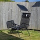 image 9 of Set of 2 Multi Position Garden Gravity Relaxer Chair Sun Lounger with Sun Canopy in Black | Black | Black