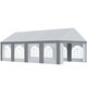 image 1 of Outsunny 8 x 4m Party Tent, Marquee Gazebo with Sides, Windows and Double Doors