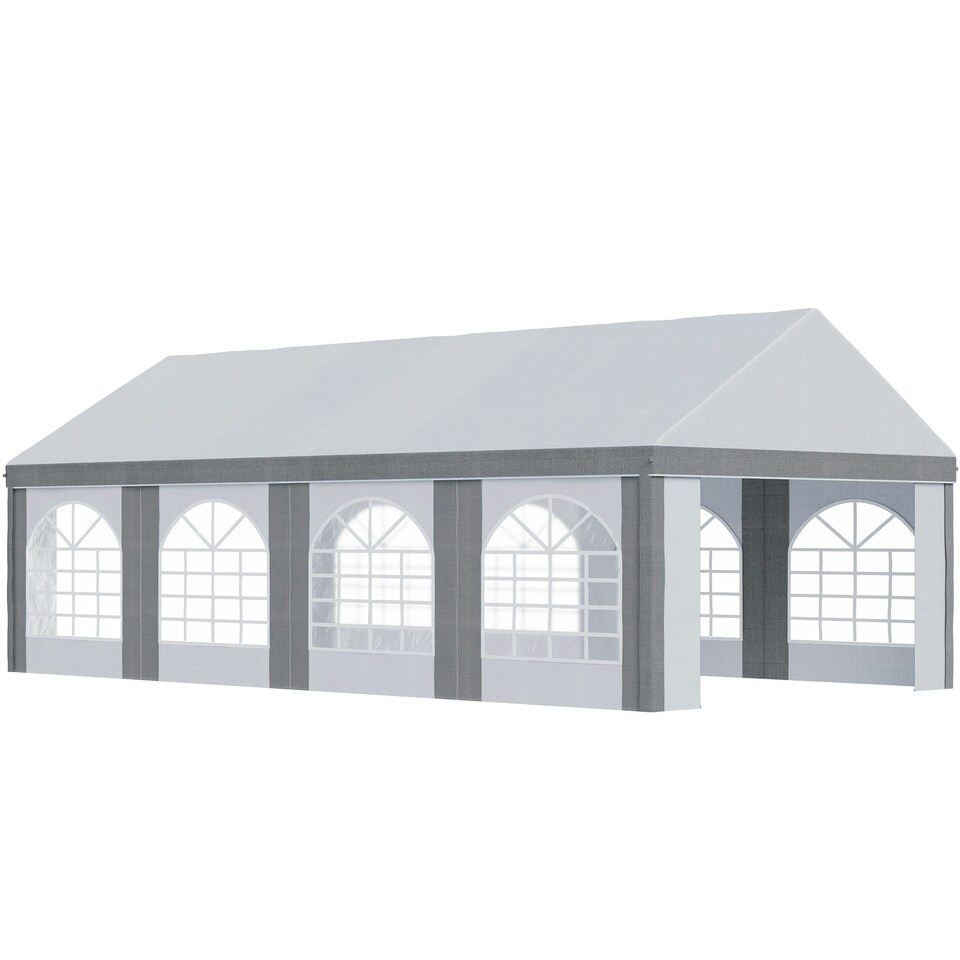 image 1 of Outsunny 8 x 4m Party Tent, Marquee Gazebo with Sides, Windows and Double Doors