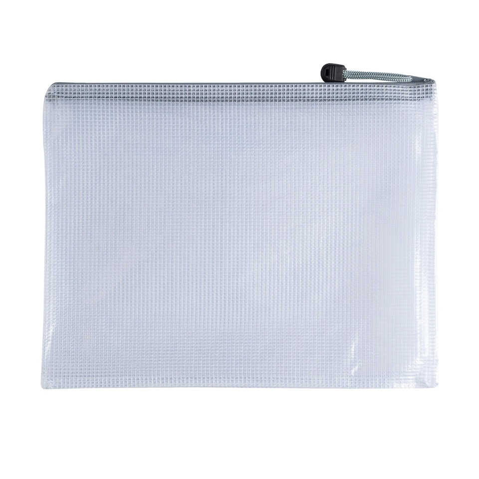 image 1 of Pack of 12 A5 Grey PVC Mesh Zip Bags
