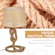 image 3 of HOMCOM Nautical Style Table Lamp with Fabric Lampshade Metal Frame Power Switch, 48cm Home Desk Lamp Bedroom Living Room Study E27 Base, Beige