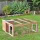 image 2 of PawHut Rabbit Hutch Outdoor, Guinea Pig House, Bunny Run Cage with Openable Top for 1-2 Rabbits, 123 x 120 x 52cm, Yellow
