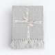 image 1 of Large Cotton Chevron Herringbone Sofa Throw Blanket - 150 x 200cm | Silver | Light Grey | One Size | 1
