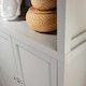 image 5 of Grey Oak Tall Display Bookcase 3 Shelf 2 Door Storage Cupboard Metal Handles
