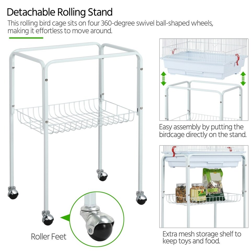 image 1 of Yaheetech 162.5 cm Tall Open Top Metal Bird Cage Large White