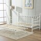 image 4 of Daybed With Trundle white 3ft single twin bed and 2 mattresses pull out metal guest room bedroom living room