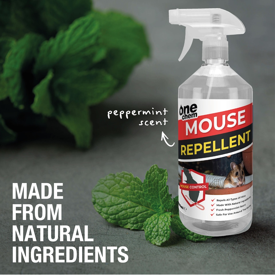 image 1 of One Chem Mouse Repellent  500ml - Peppermint Scent - Anti-Rodent Solution for Home & Garden - Indoor and Outdoor Use