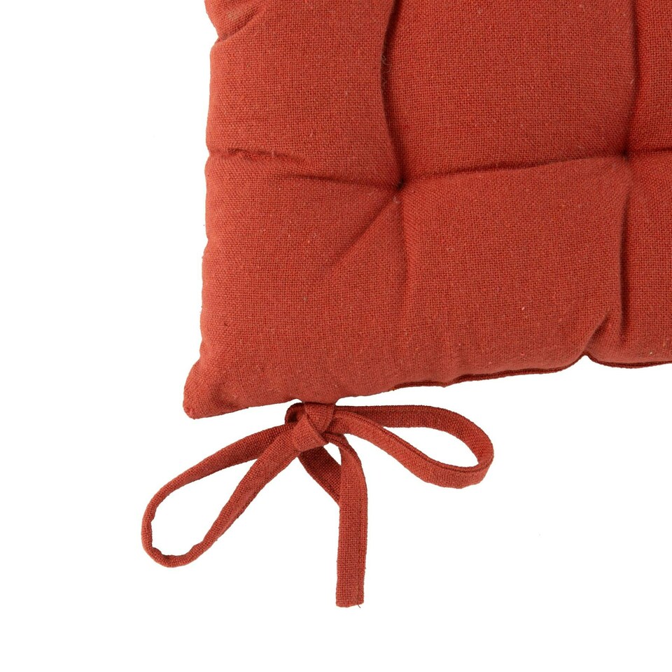 image 1 of Harbour Housewares Square Garden Chair Seat Cushions - Paprika - Pack of 6 Red