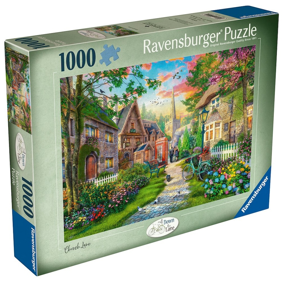 image 1 of Ravensburger Down the Lane No.4 Church Lane 1000 Piece Puzzle