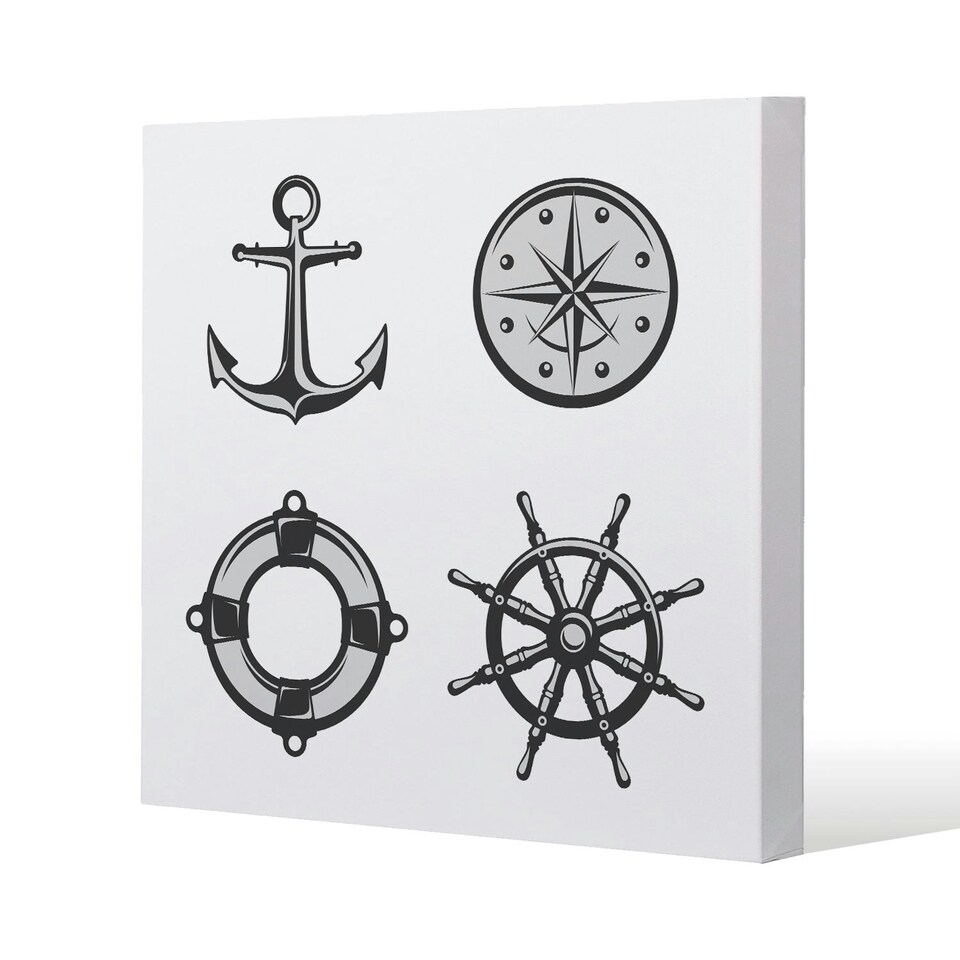 image 1 of Nautical Icons (Canvas Print) 101 x 101 x 4cm