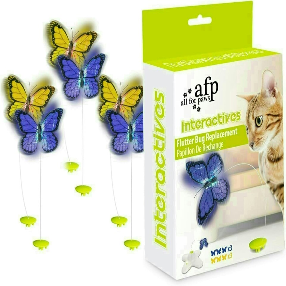 image 1 of All For Paws 6 Pack Interactive Cat Butterfly Flutter Replacements