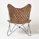 image 1 of Homescapes Brown Leather Diamond Butterfly Chair Brown