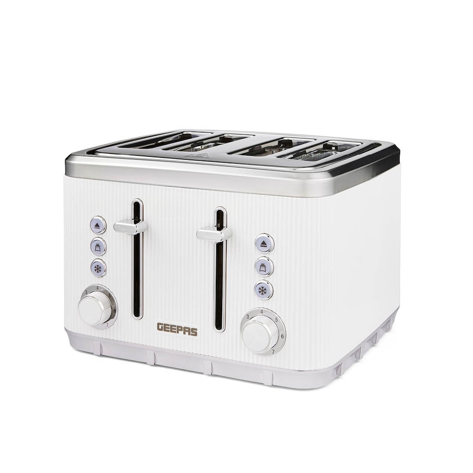 image 1 of GEEPAS 4 Slice Toaster | 1860W White