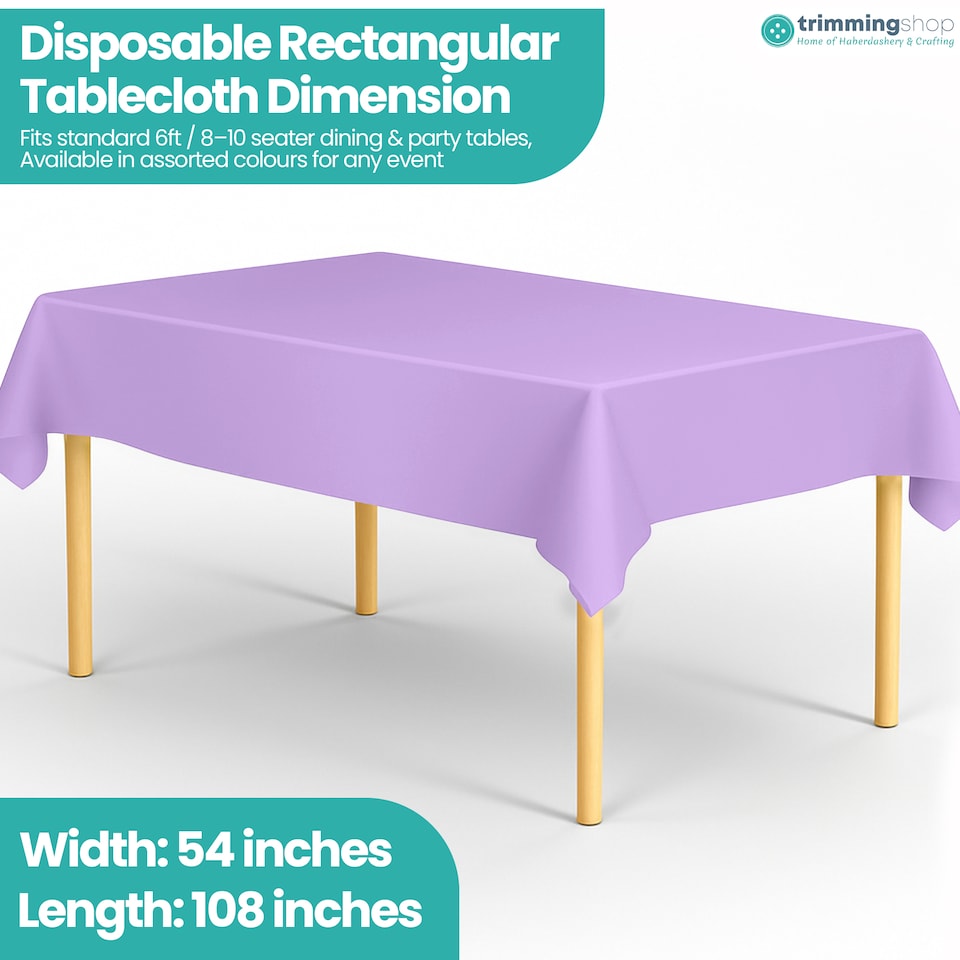 image 1 of Disposable Plastic Table Cover, Table Liner - 54" x 108"