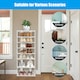 image 6 of COSTWAY 7-tier Double Shoe Storage Tower Rack Stand White White