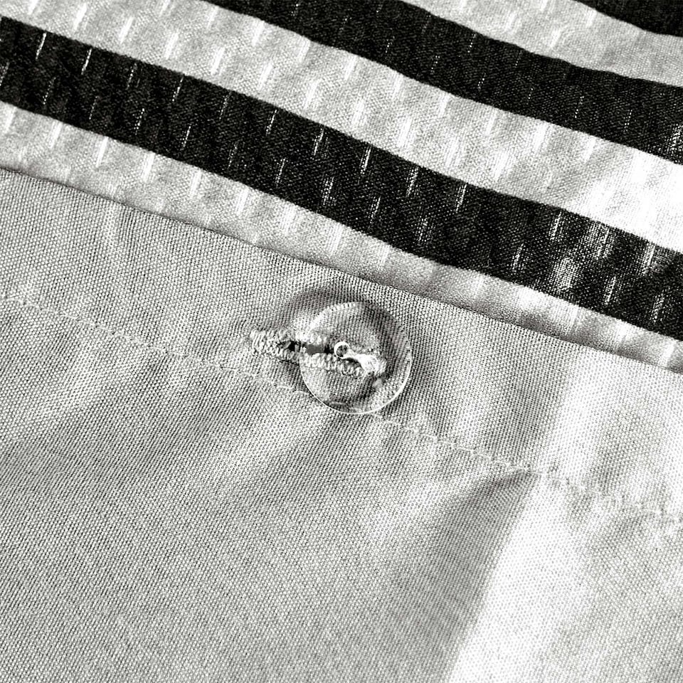image 1 of OHS Stripe Embossed Soft Cosy Plush Plump Duvet Cover and Pillowcase Bedding Set Black | Black/Off White | Double