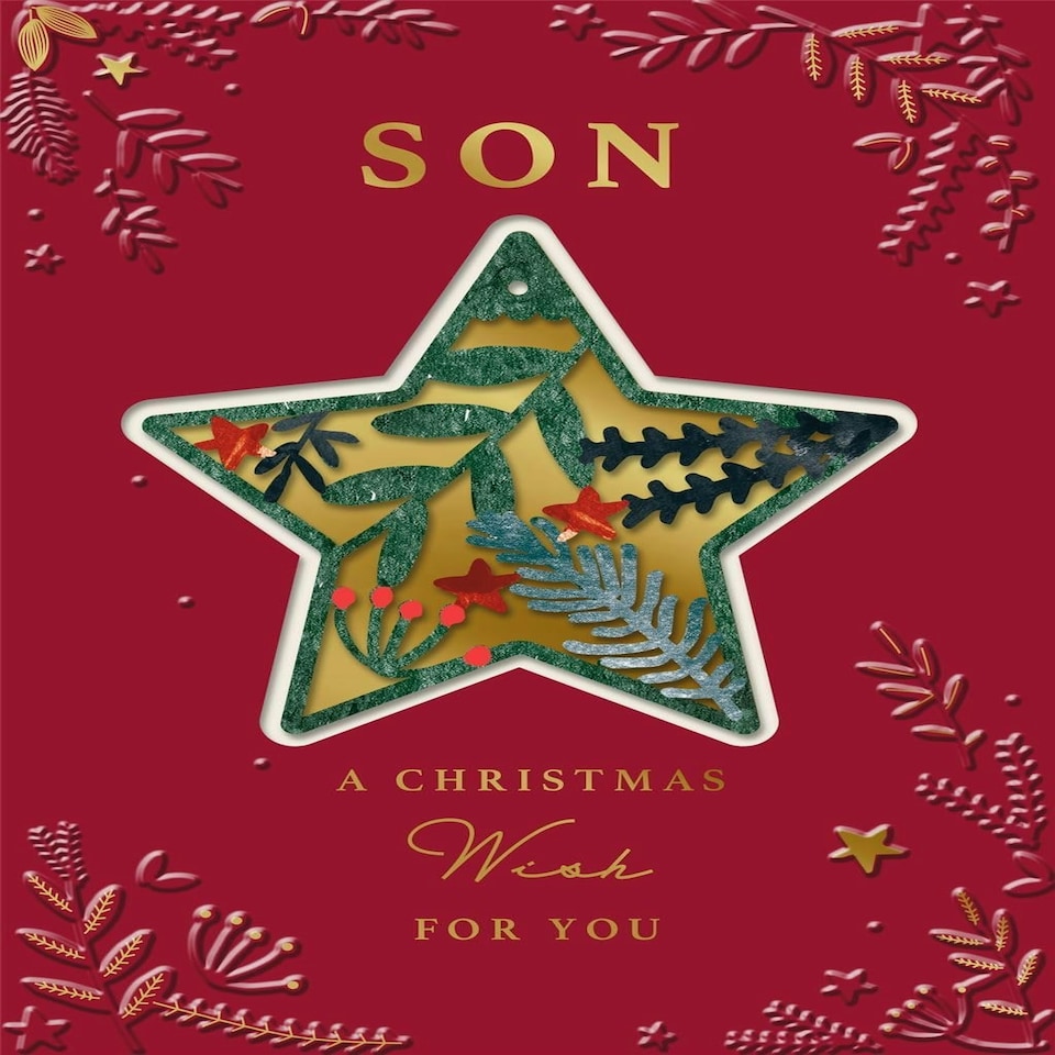 Star Design Son Christmas Card