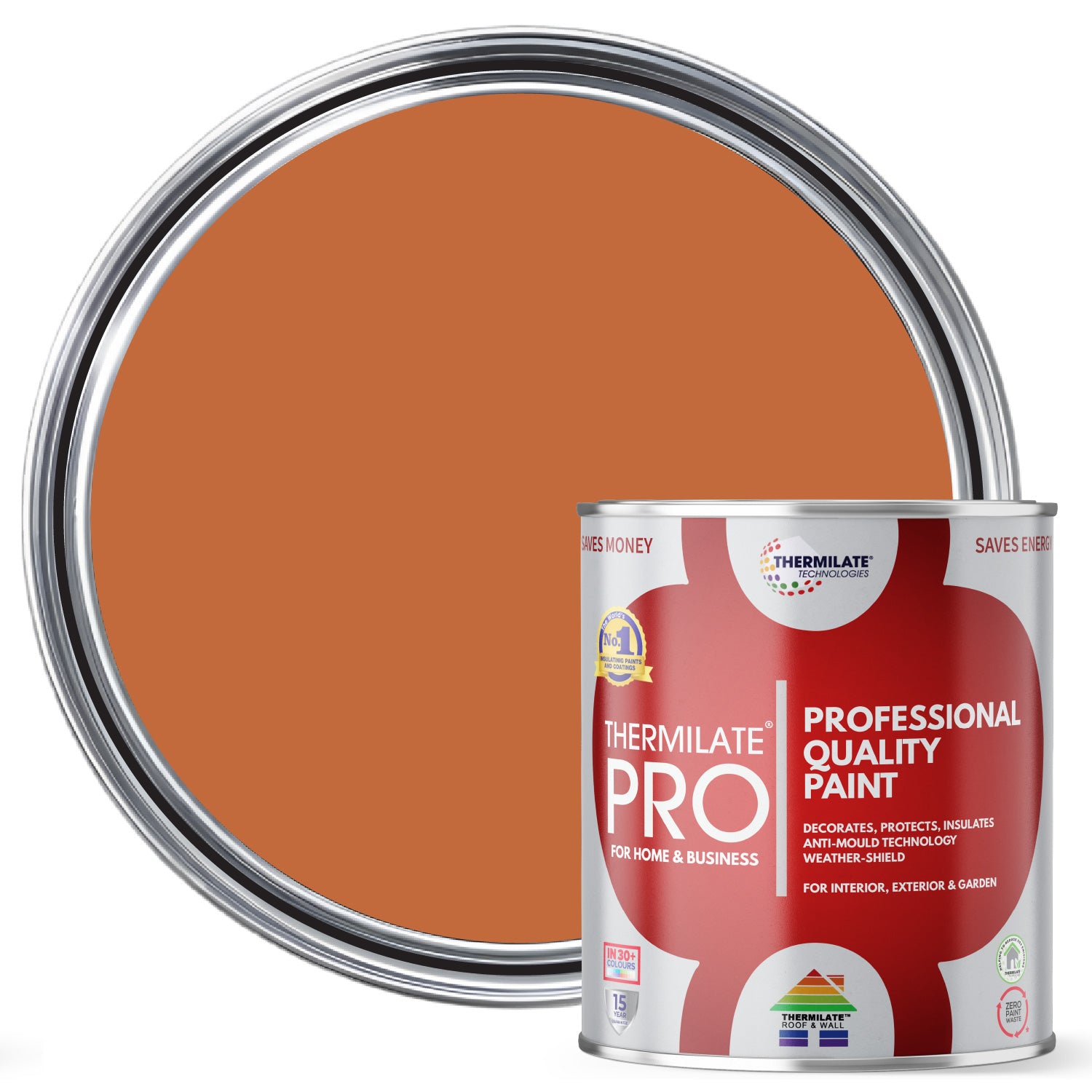 Thermilate PRO FLEX Interior & Exterior Paint - Multi-Surface Paint & Primer - All-in-One - Terracotta - 1L - Matt