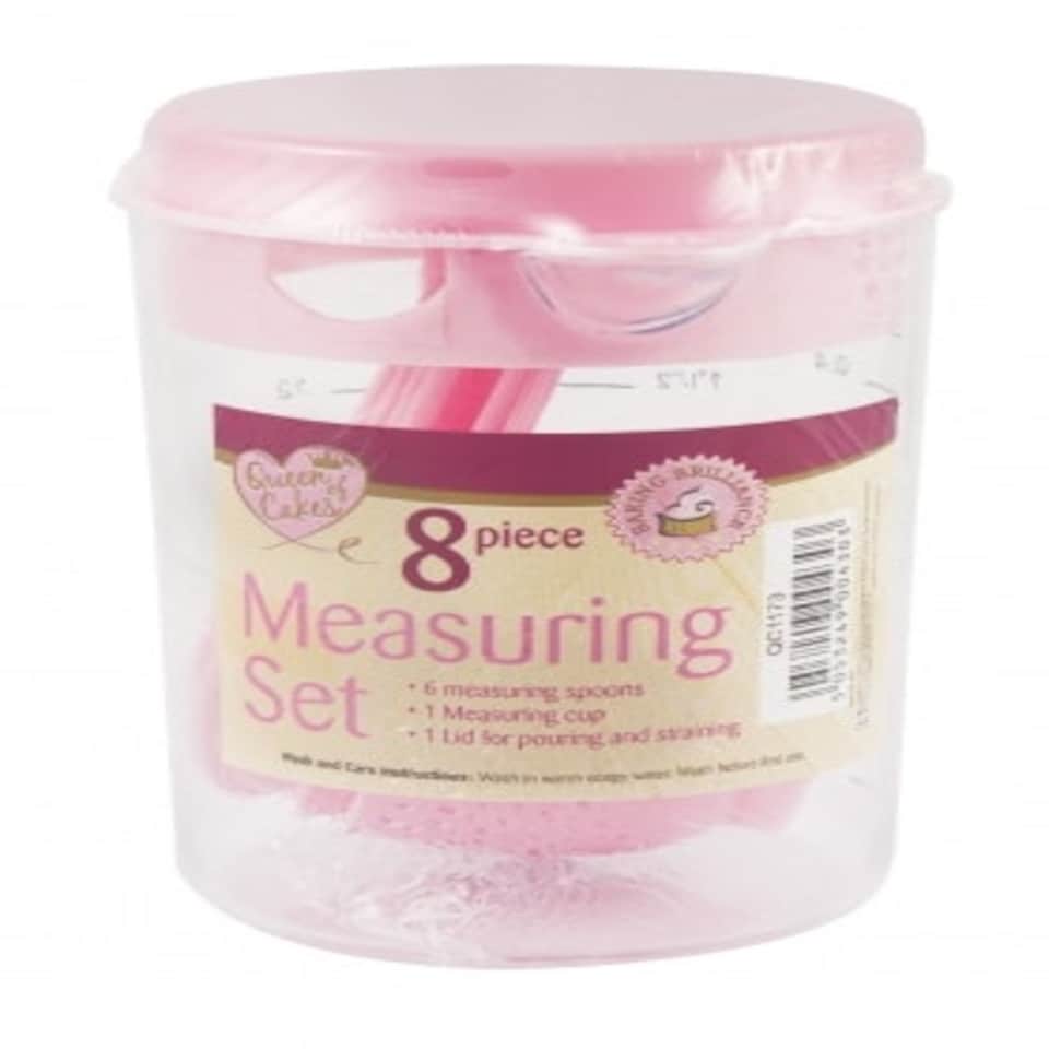 image 1 of Plastic 8 Piece Measuring Jug Spoon Spoons Cup Cups Set for Baking Cooking