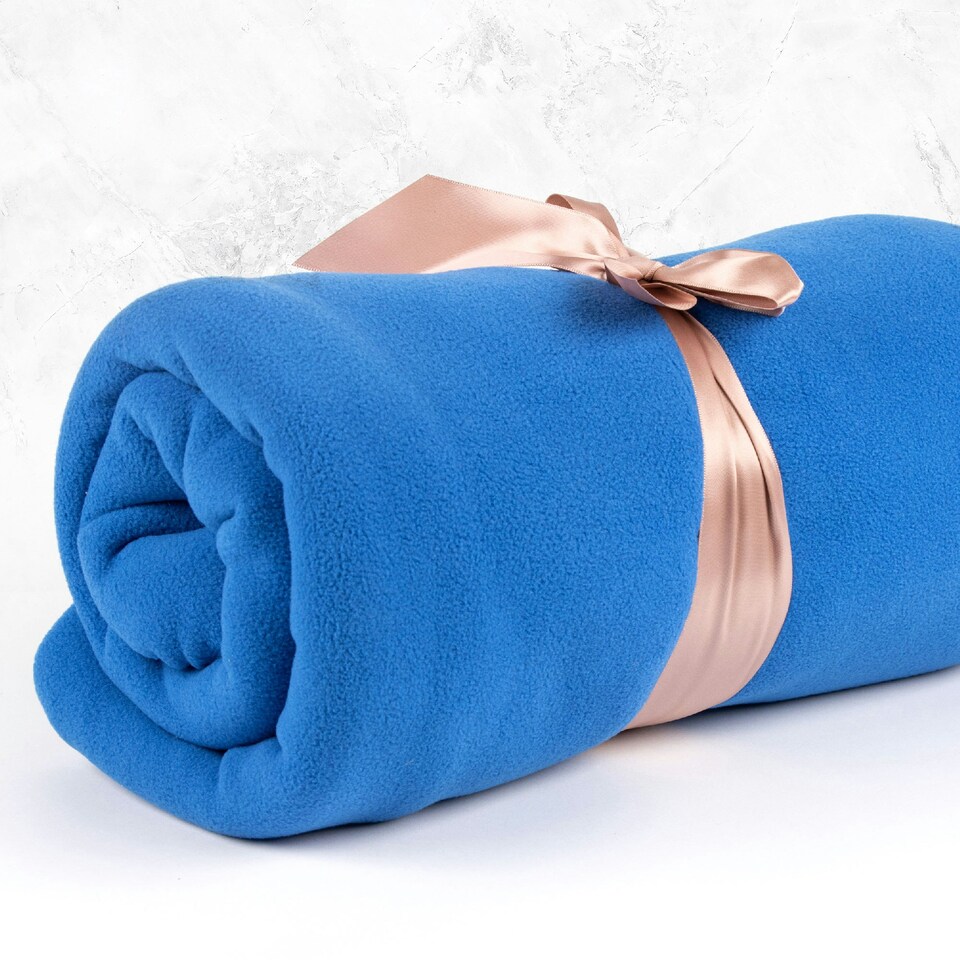 image 1 of Myga Blue Fleece Yoga Blanket