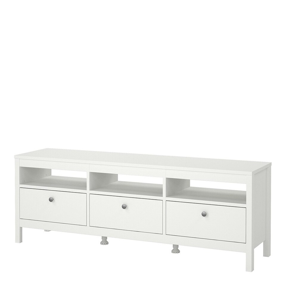 image 1 of Madrid TV Unit 3 Drawers in White