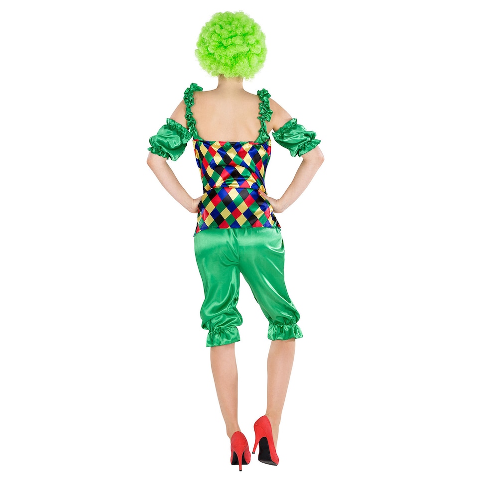 image 1 of Womens Auguste the Clown Costume | Green | green | M | 1