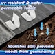 image 4 of Harbour Housewares 110gsm Weed Control Membrane Set with Pegs & Plates - 4m x 50m | Black | Black