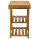 image 7 of HOMCOM 3-tier Shoe Rack Bench Acacia Wood Shoe Storage Organizer Teak 50x28x45cm