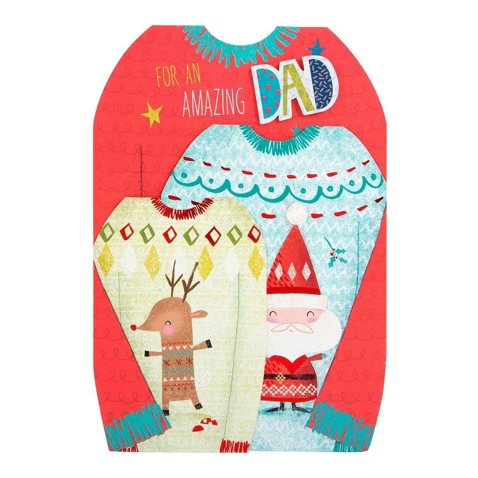 image 1 of Christmas Card To Dad 'Festive Jumpers'