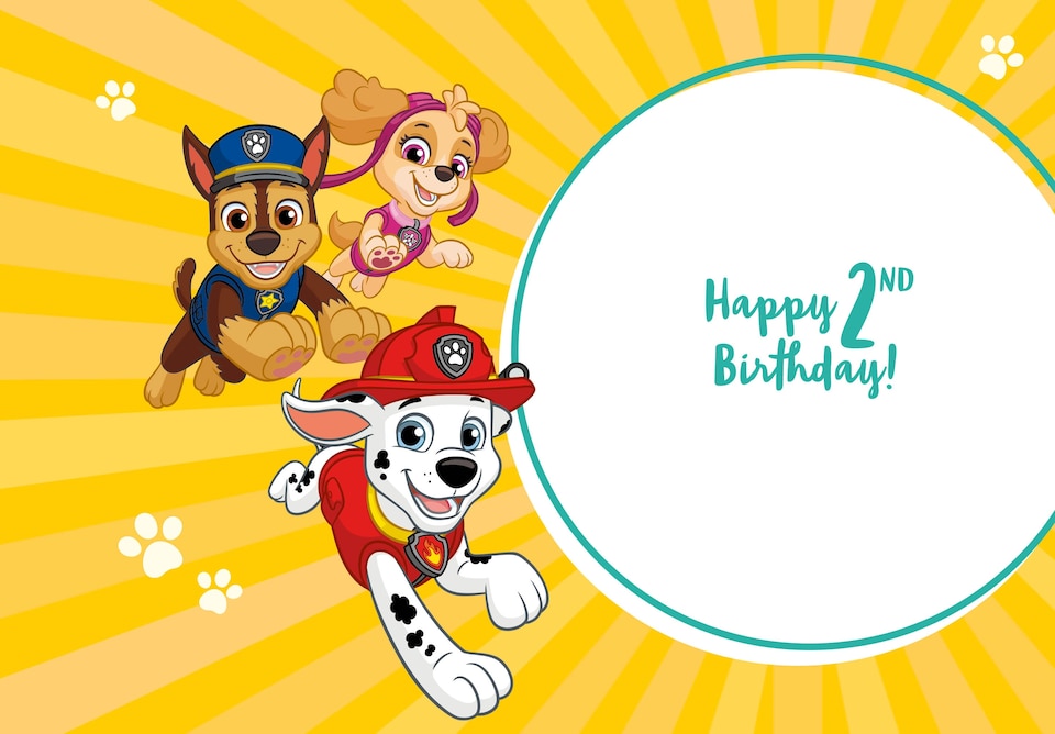 image 1 of Paw Patrol Age 2 Birthday Card