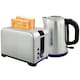 image 2 of HOMCOM Kettle and Toaster Set, 1.7L 3000W Rapid Boil Jug Kettle with Otter Thermostat, Limescale Filter, 2 Slice Toaster with 7 Browning Controls, Crumb Tray, Silver Tone | Silver
