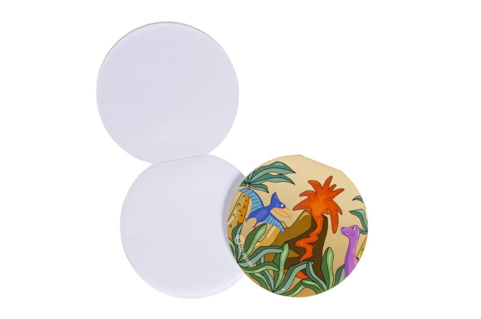 image 1 of Pack of 12 Round Dinosaur Design Notebook 8cm