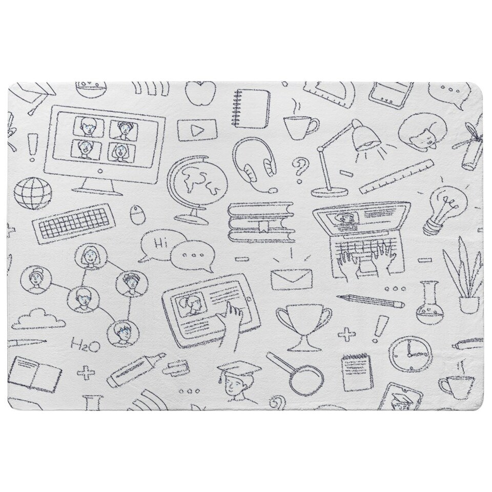 image 1 of Learning online (Rug) White | Large: 140x200cm