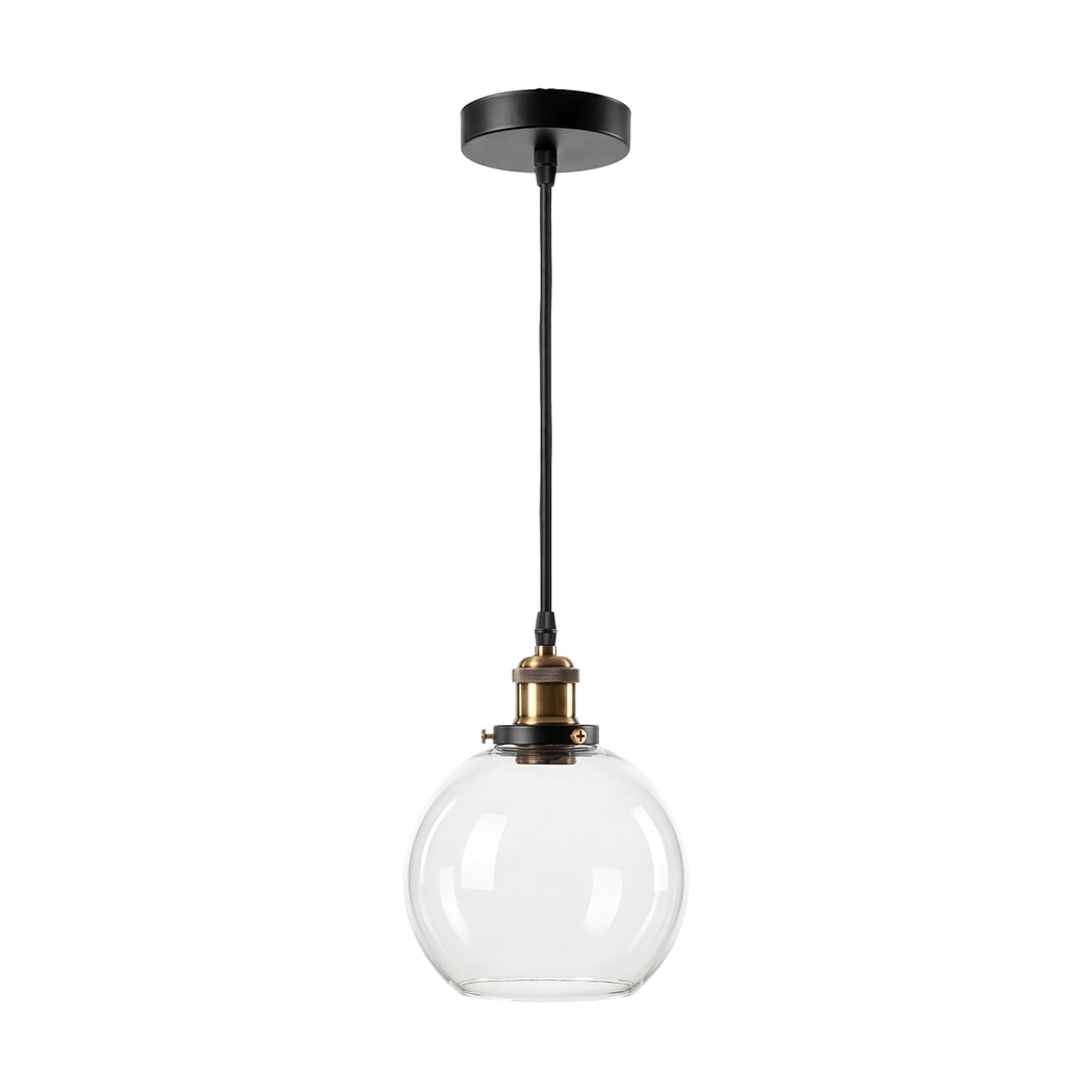 Emitto Ceiling Pendant Light Retro Industrial Glass LampShade Single Adjustable Cable in Black